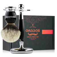 2IN1 Shaving Brush and Stand for DE Safety Razor Straight Razor Gift Set