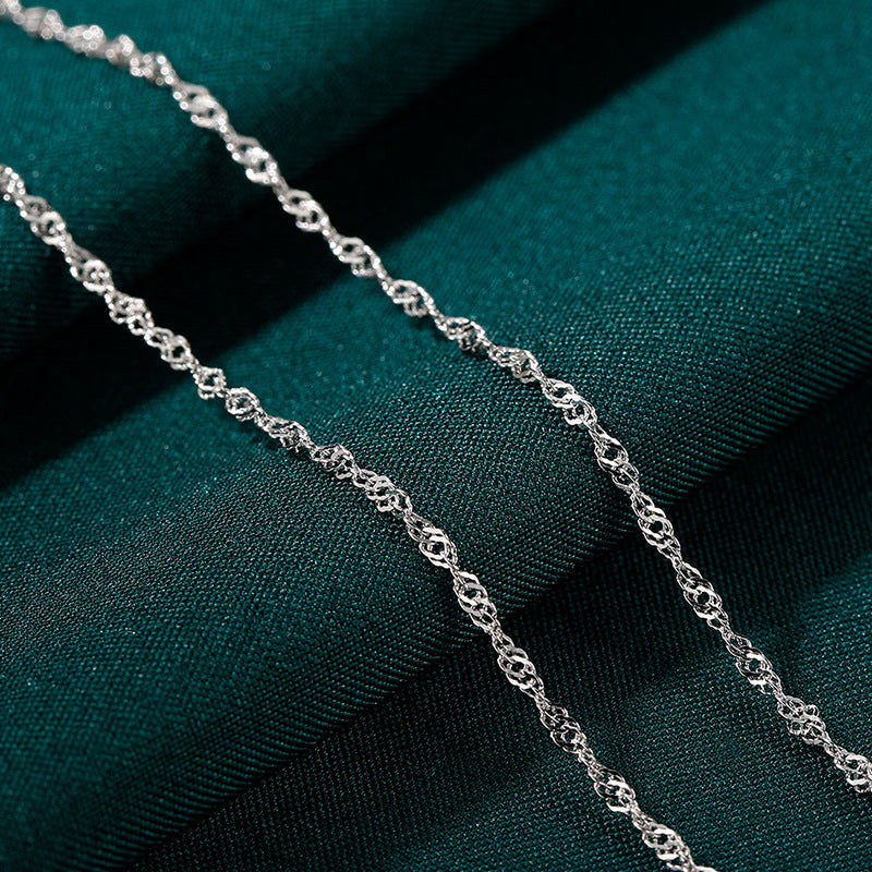 ANBBAS Customizable S999 Sterling Silver Jewelry Chain Series - A Variety of Necklace Styles to Choose From