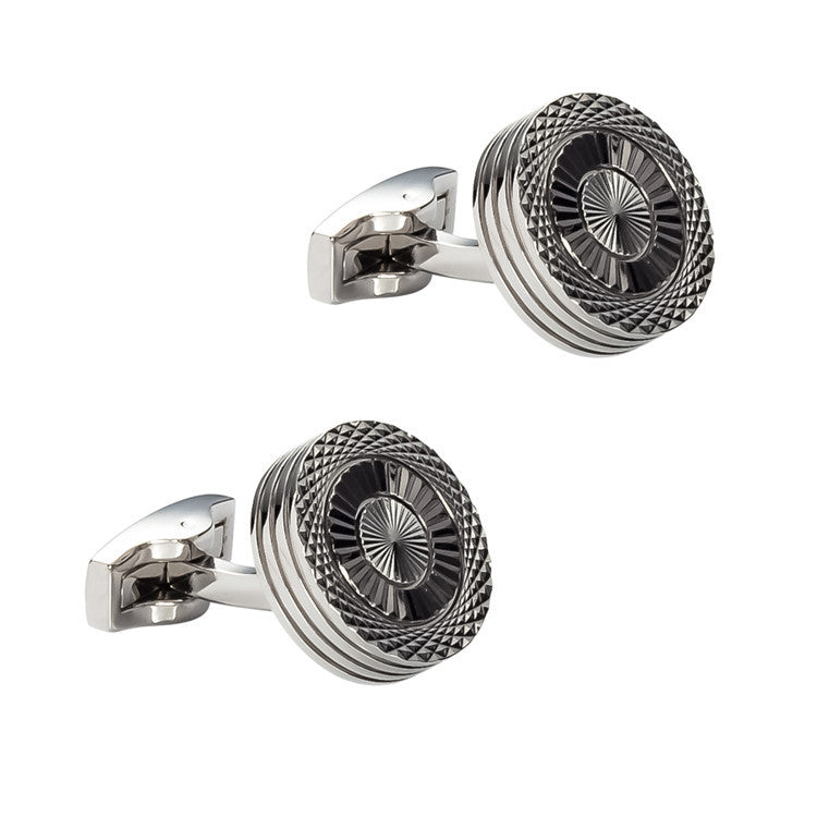 ANBBAS Round S925 Silver Platinum Plated Cufflinks, Exuding Luxurious Style