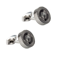 ANBBAS Round S925 Silver Platinum Plated Cufflinks, Exuding Luxurious Style
