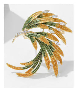 ANBBAS Vintage Treasure - S925 Sterling Silver Gold-Plated Phoenix Brooch, Adorned with Multiple Sparkling Cubic Zirconias, Exuding Elegance and Splendor