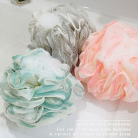 ANBBAS 3pcs Bath Sponge Back Scrubber Shower Sponge Soft Mesh Exfoliator Shower Ball