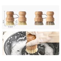 ANBBAS Wood Dish Brush,Palm Scrubber for Kitchen Dishwashing(3 Count)