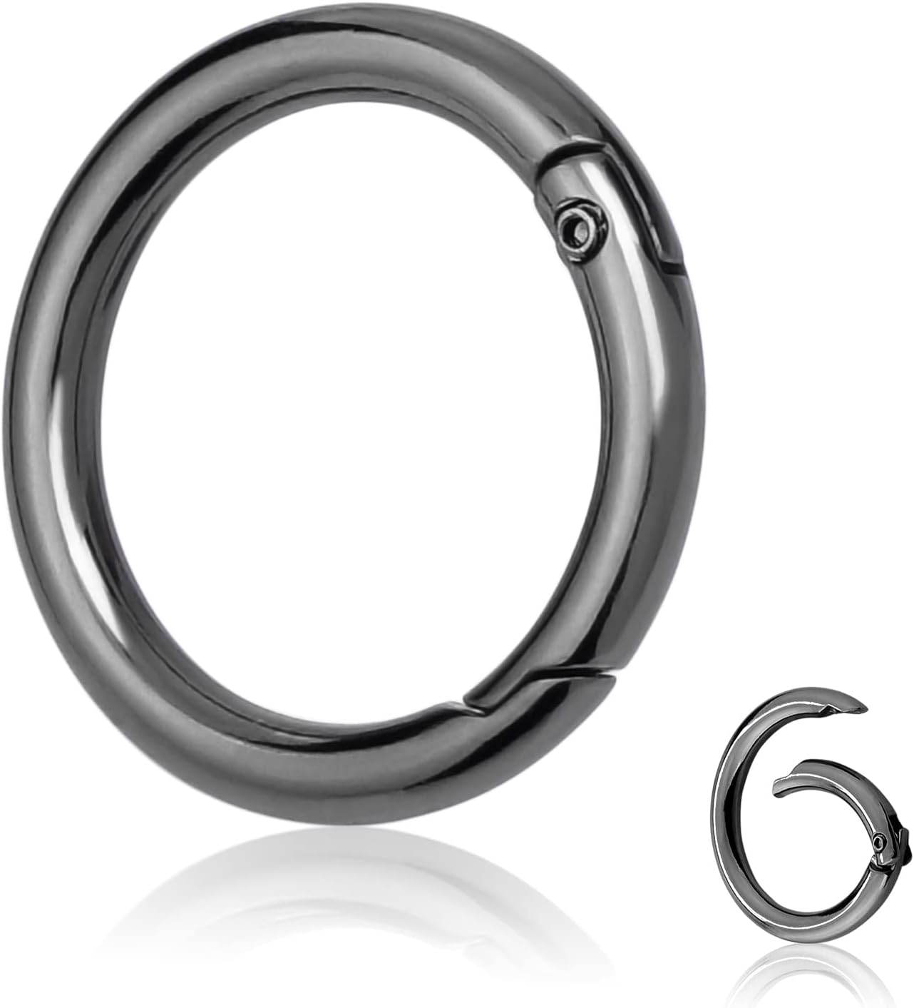 ANBBAS 10Pack 1 Inch Metal Spring O Rings Clip Keychain-Key rings