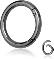 ANBBAS 10Pack 1 Inch Metal Spring O Rings Clip Keychain-Key rings