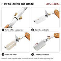 Folding Cut Throat Razor Straight Razor with Leather Pouch for Beginners