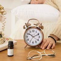 ANBBAS {Loud Alarm for Deep Sleepers) 4'' Twin Bell Alarm Clock with Backlight for Bedroom and Home