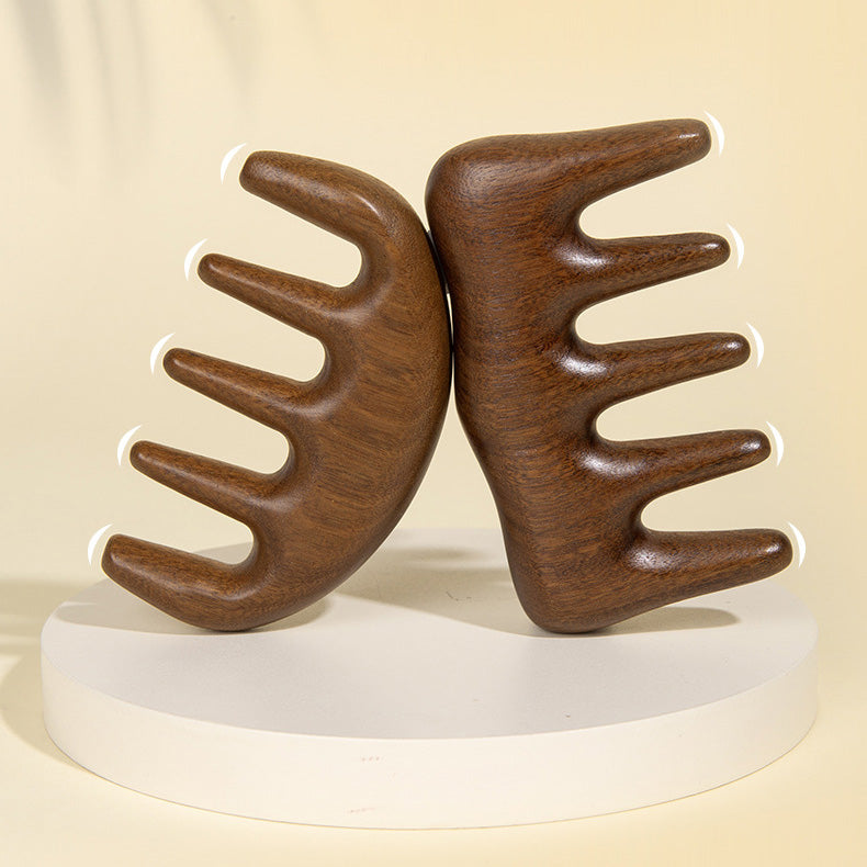 ANBBAS Sandalwood Large-toothed Brush for Hair Head Massager Scalp Stress Relax