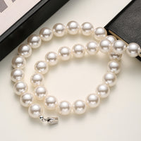 ANBBAS Pure Ocean Charm - Graduated White Shell Pearl Necklace, A Symphony of Simplicity and Natural Beauty Jewelry