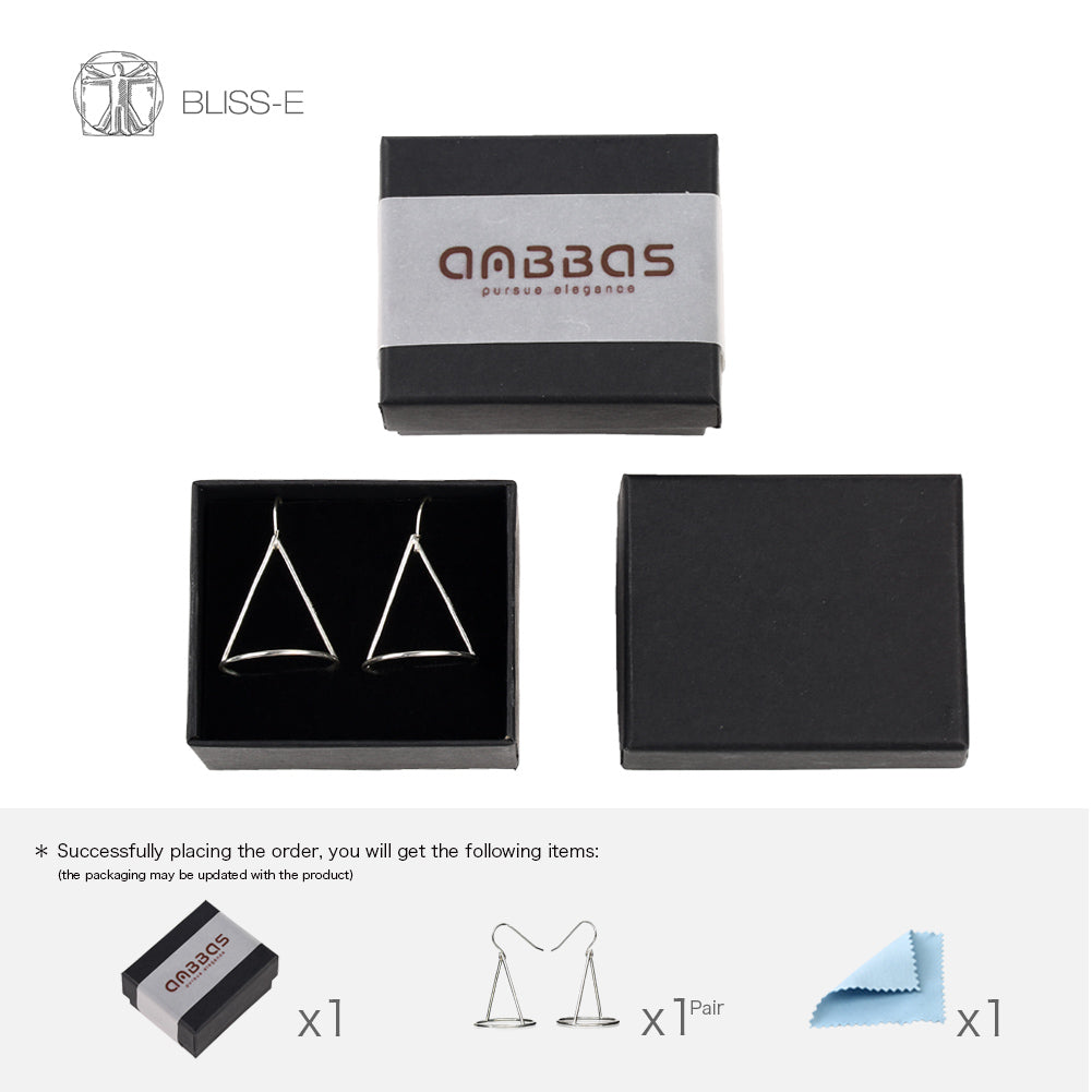 ANBBAS Geometric Aesthetics - Sterling Silver 925 Abstract Pyramid Conical Earrings, Modern & Unique Jewelry
