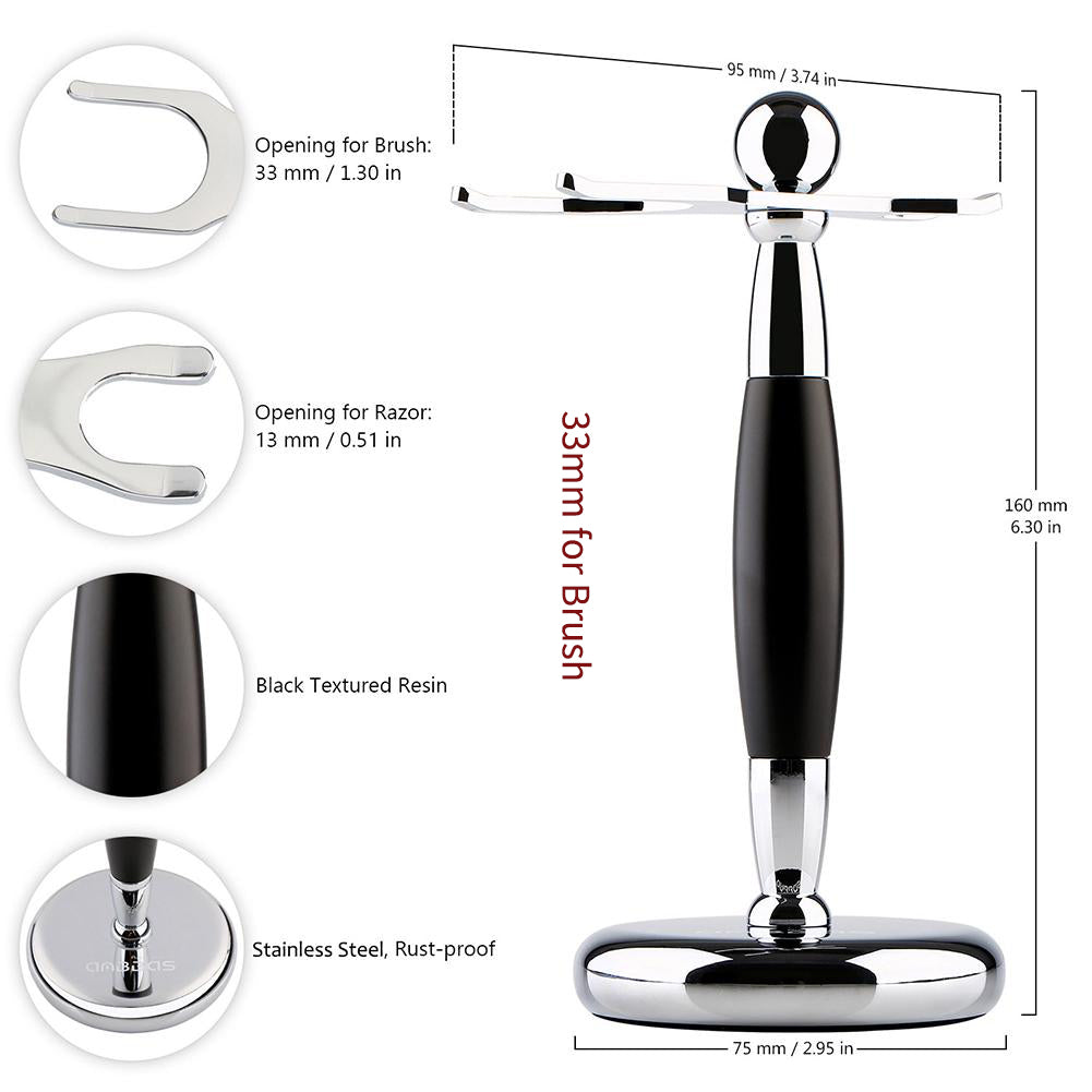 Quality Chrome Shaving Stand for Shaving Brush and Razor