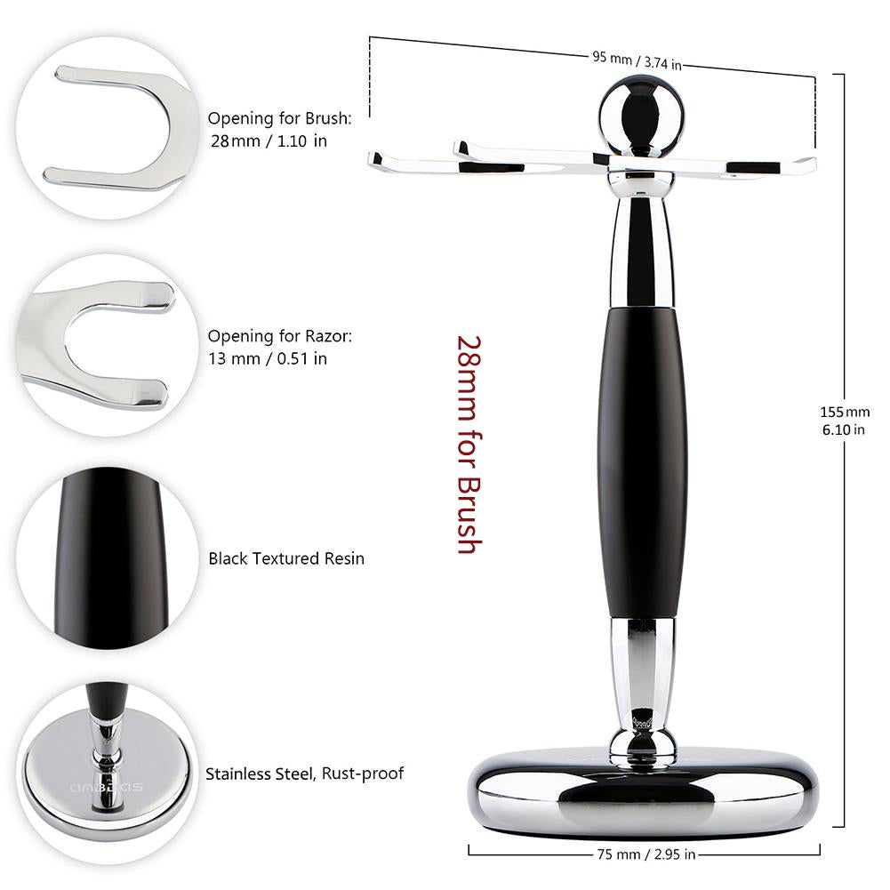 Quality Chrome Shaving Stand for Shaving Brush and Razor
