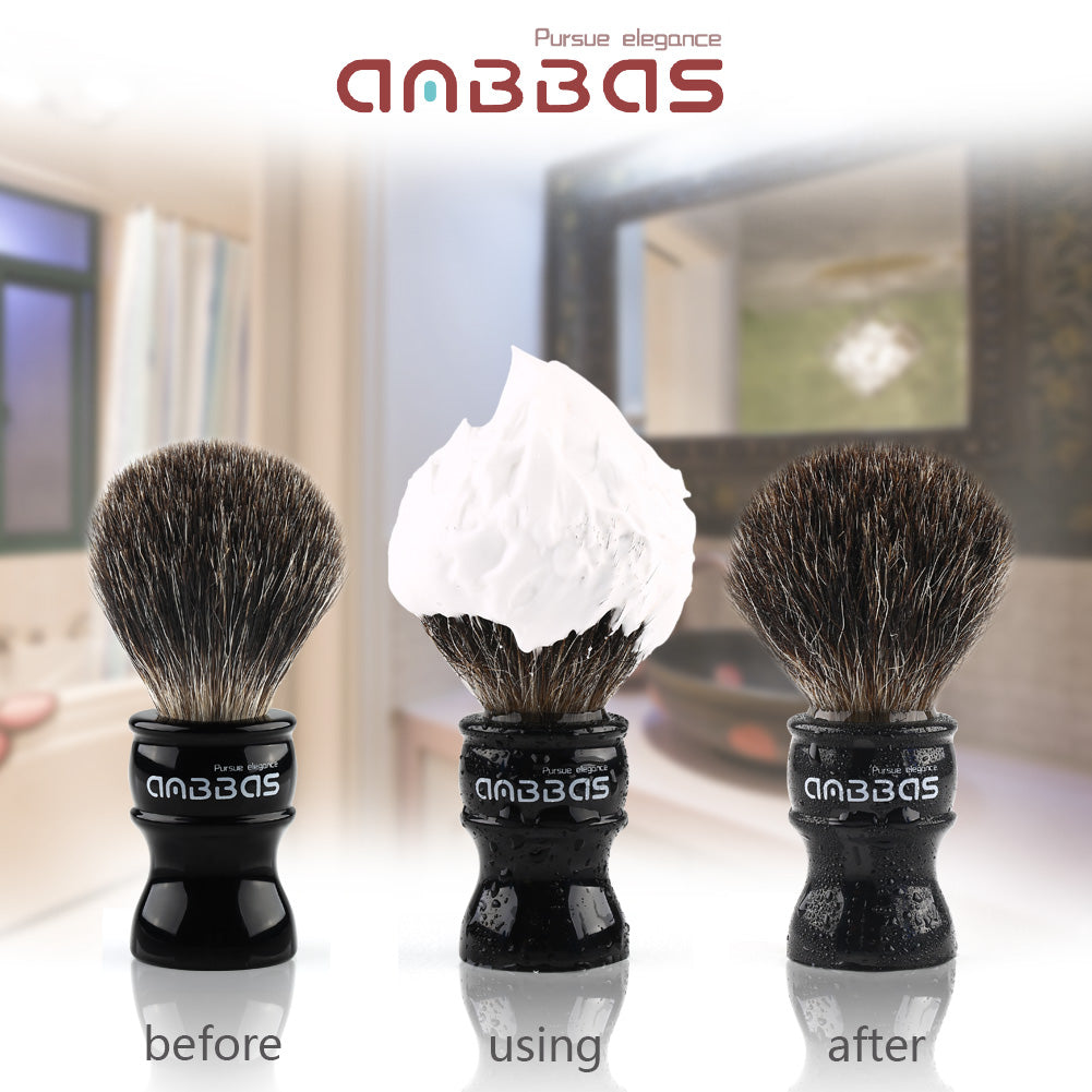 Black Badger Hair Shaving Brush with Resin Handle