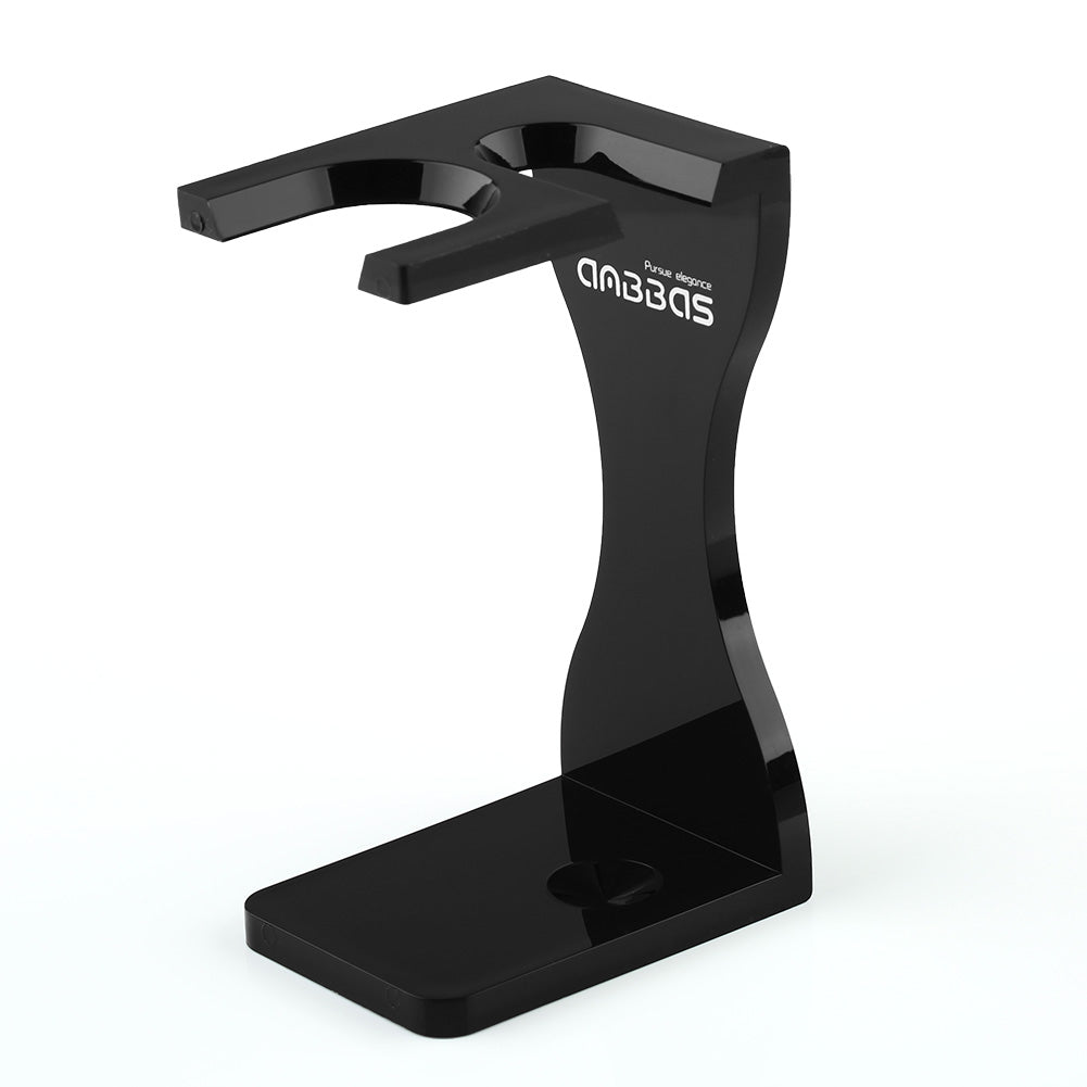 Black Acrylic Shaving Brush Holder Stand for DE Safety Razor