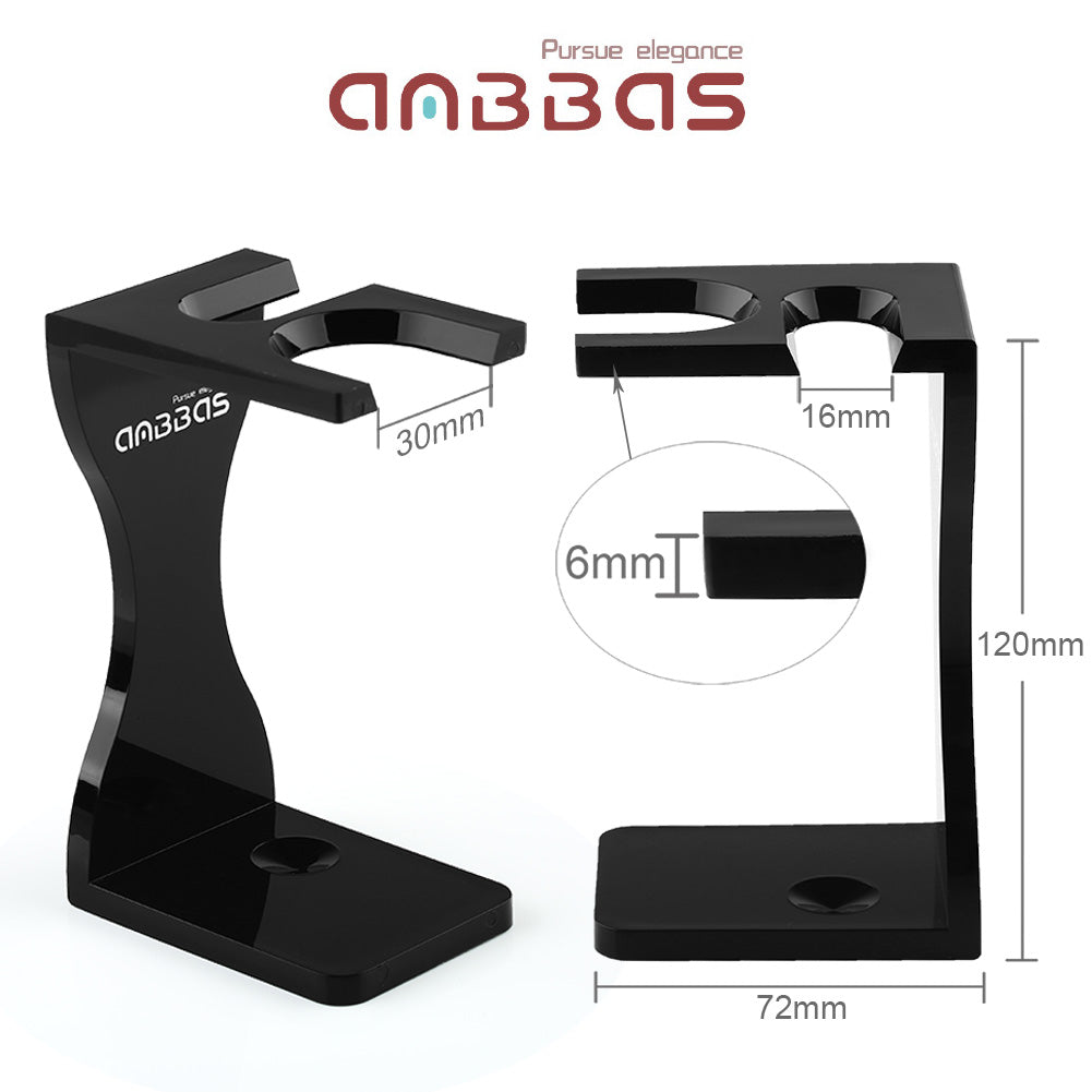 Black Acrylic Shaving Brush Holder Stand for DE Safety Razor