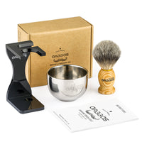 3in1 Shaving Set,Brush and Shaving Bowl,Acrylic Stand for DE Razor