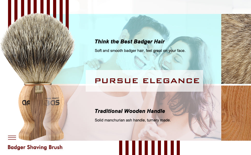 4in1 Set,Badger Brush,Stand Holder,Shaving Bowl and Soap Refill Bar