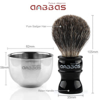 5IN1 Anbbas Shaving Set,Brush,Soap,Bowl with Hanging Holders for Wet Shave