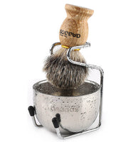 Shaving Set,Badger Brush with Stand & Soap Bowl for Wet Shaving Stater
