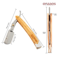 Folding Cut Throat Razor Straight Razor with Leather Pouch for Beginners