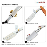 Folding Cut Throat Razor Straight Razor with Leather Pouch for Beginners