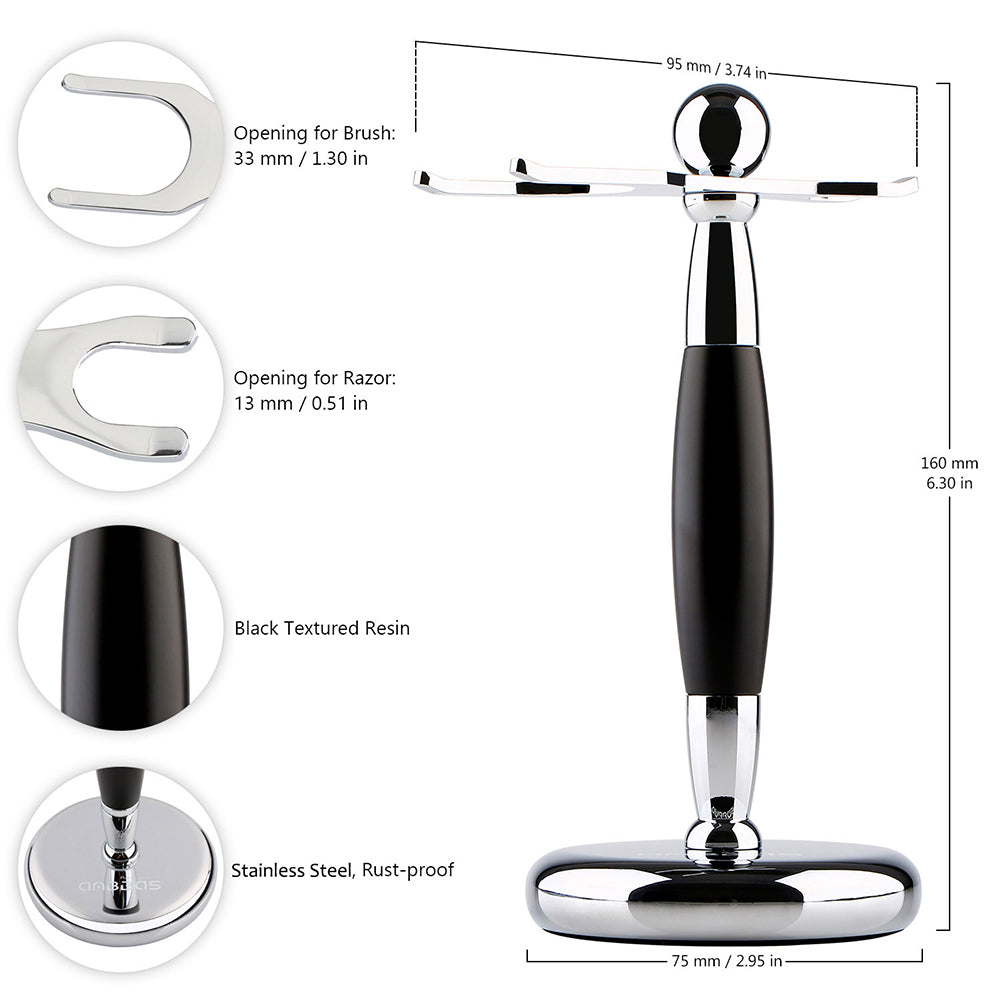 2IN1 Shaving Brush and Stand for DE Safety Razor Straight Razor Gift Set