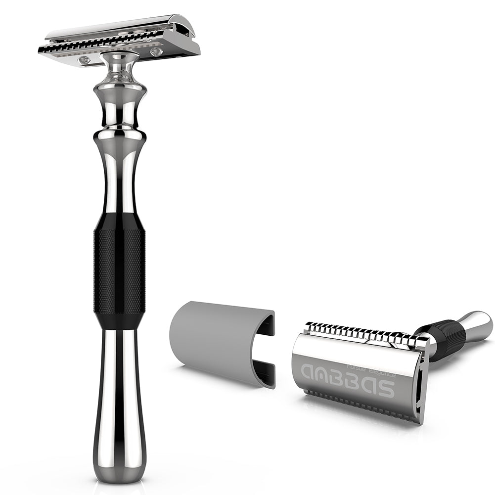 Double Edge Safety Razor,Long Handle for Close Manual Shaving