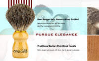Shaving Brush with Black Resin Holder Wet Shaving Set