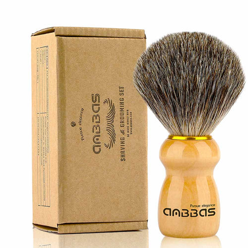 Barber Style Badger Shaving Brush with Wooden Handle