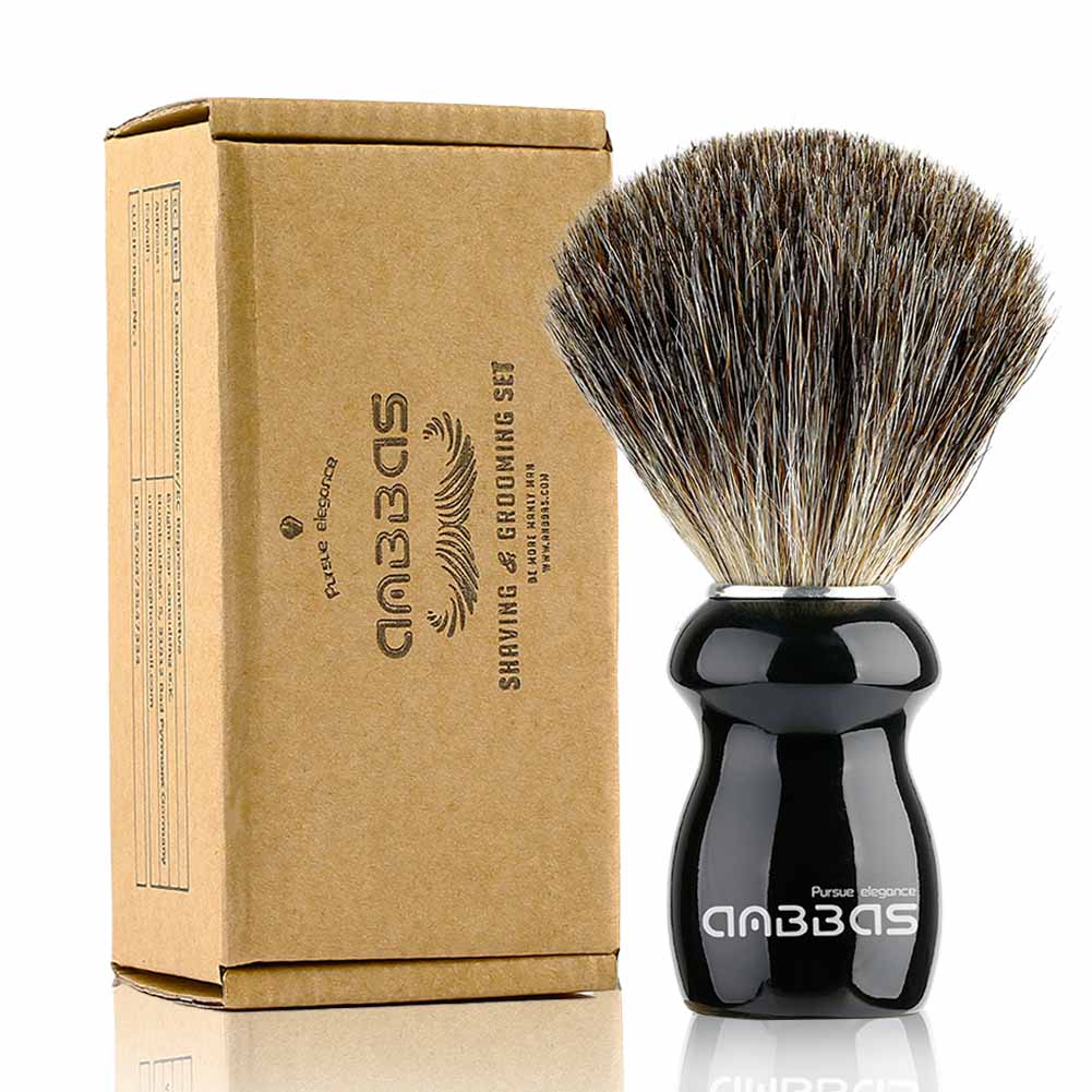 Barber Style Badger Shaving Brush with Wooden Handle