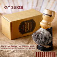 Shaving Brush with Black Resin Holder Wet Shaving Set