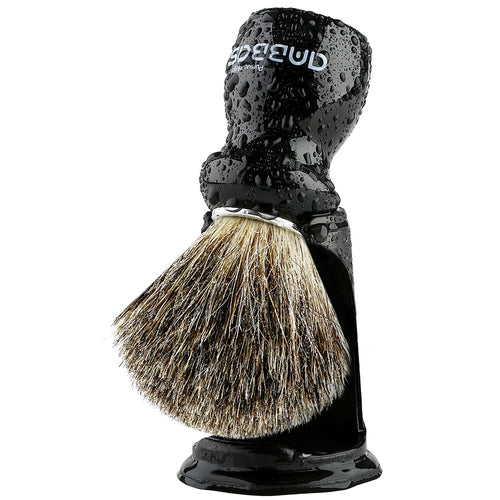 Black Wood Shaving Brush and Holder Travel Shaving Kit for Men