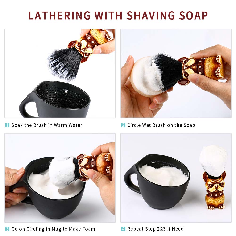 Synthetic Badger Shaving Brush with Travel Case Close Shave Set(1pc)
