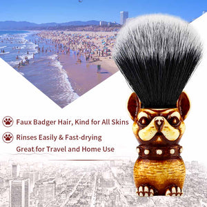 Synthetic Badger Shaving Brush with Travel Case Close Shave Set(1pc)