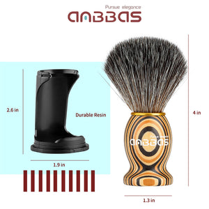 3IN1 Faux Badger Shaving Brush Set with Black Holder Travel Tube