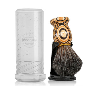 3IN1 Faux Badger Shaving Brush Set with Black Holder Travel Tube