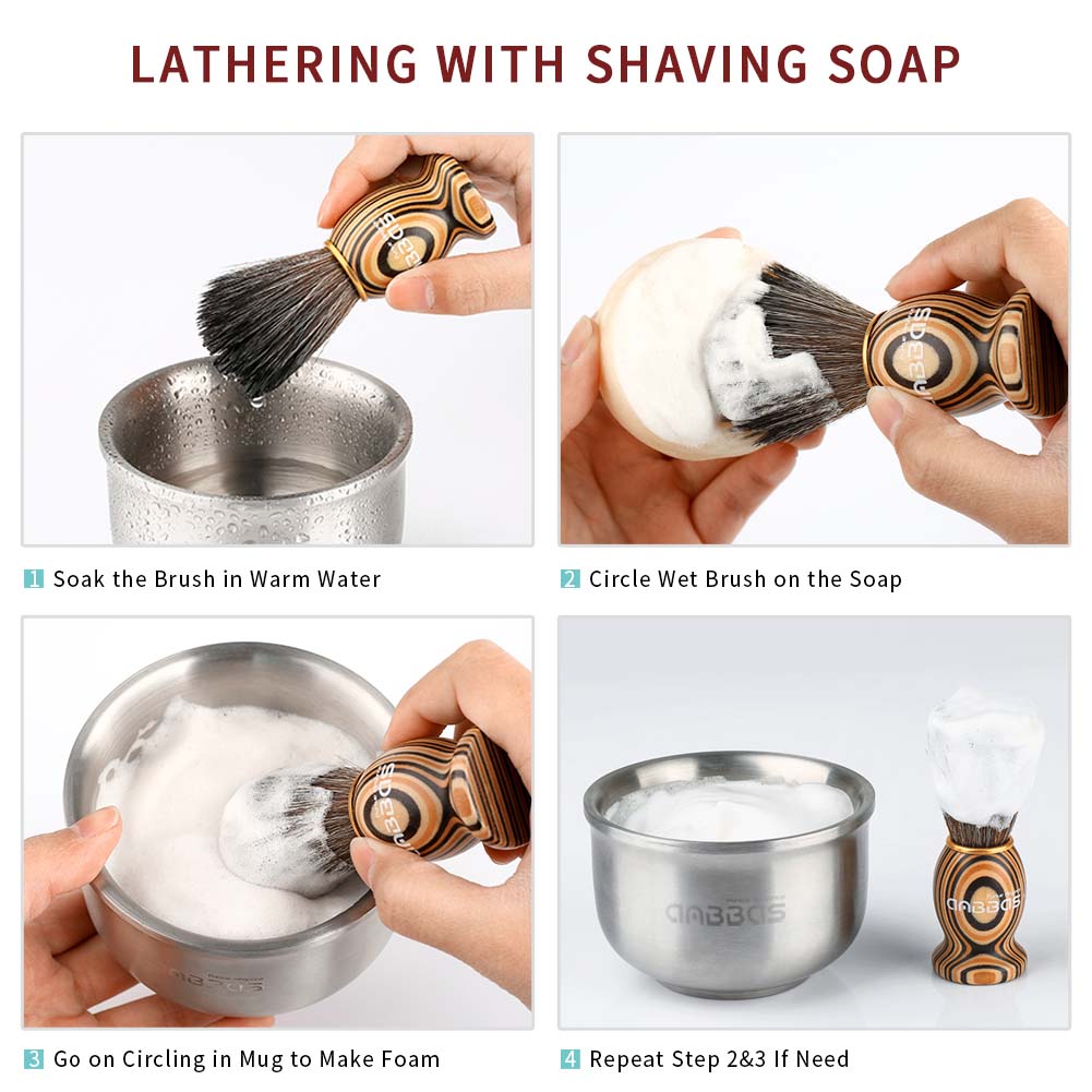 2IN1 Shaving Brush with ABS Hanging Design Holder Set for Manual Shaving