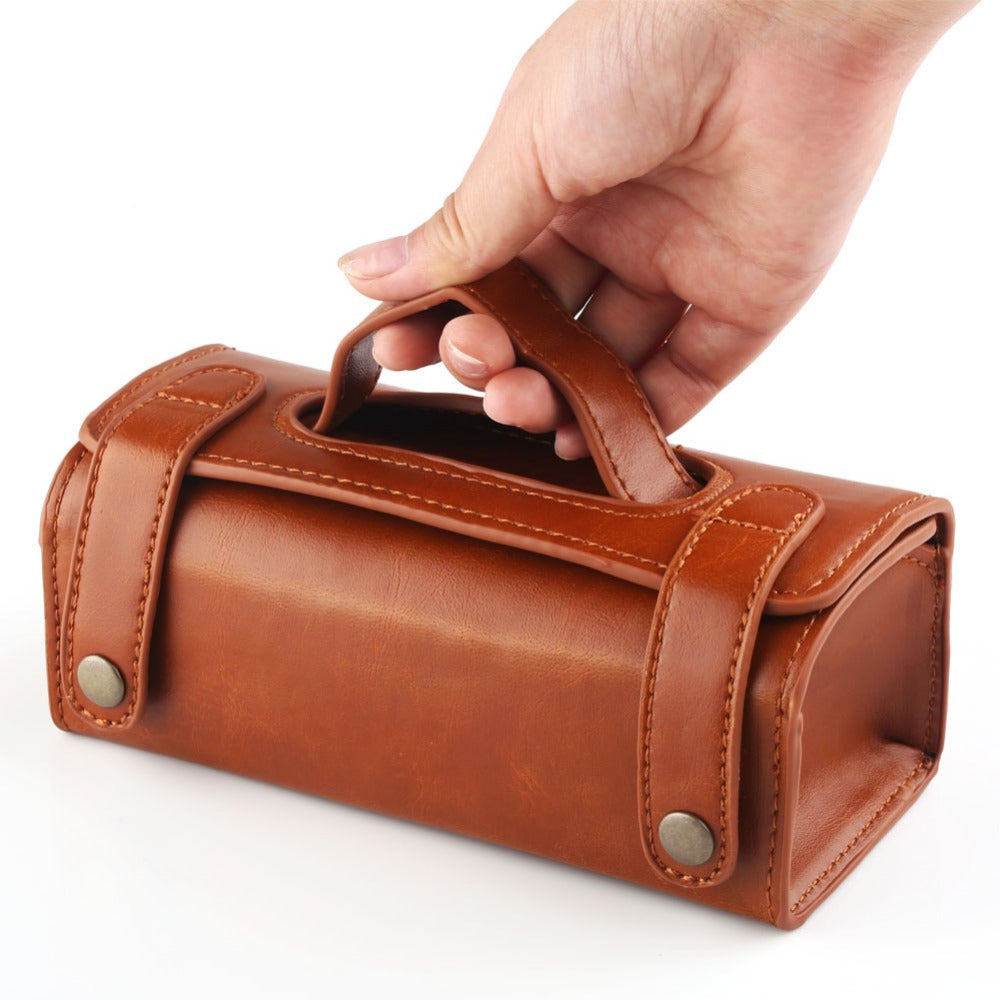 PU Leather Travel Toiletry Bag Shaving Wash Case Organizer Bag
