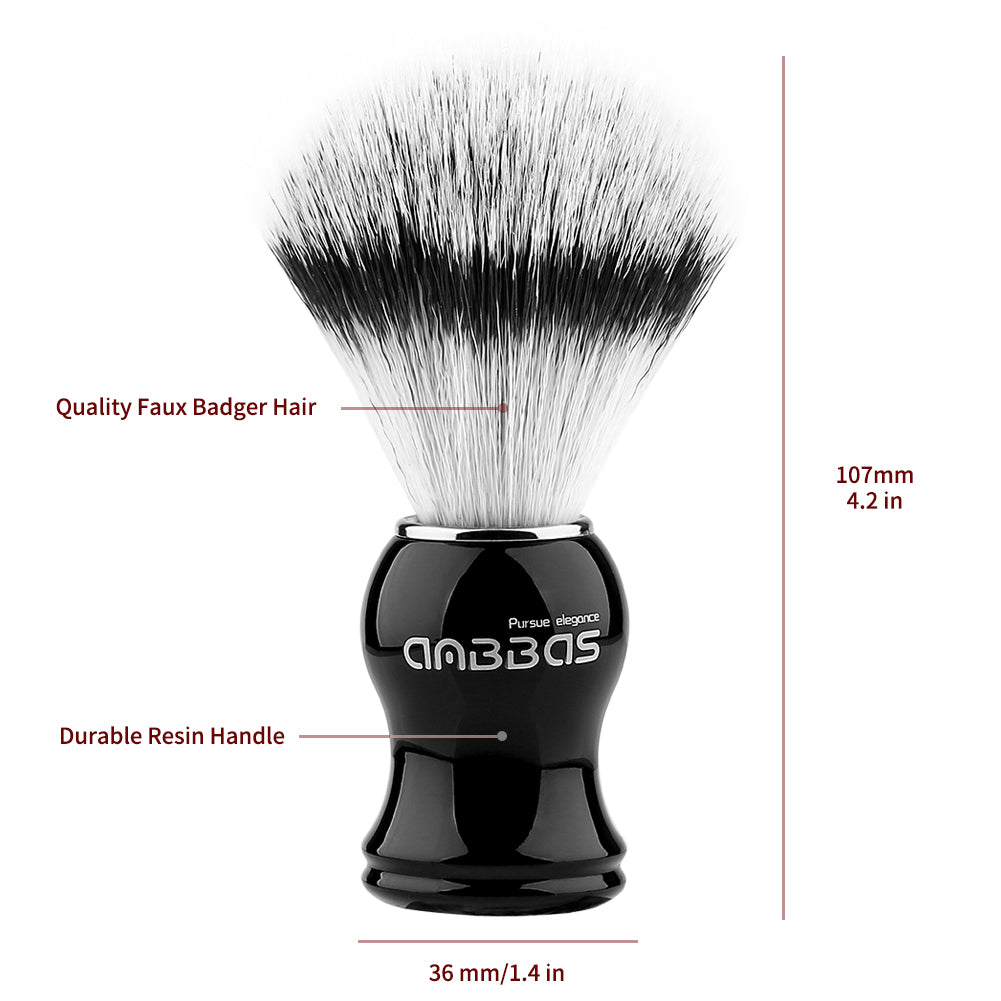Synthetic Shaving Brush Durable Resin Handle Travel Brush