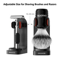 Anbbas Synthetic Shaving Brush with Black Hanging Design Stand for Wet Shave Kit