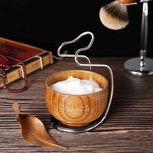 4" Solid Wood Lathering Foam Bowl Shaving Soap Mug