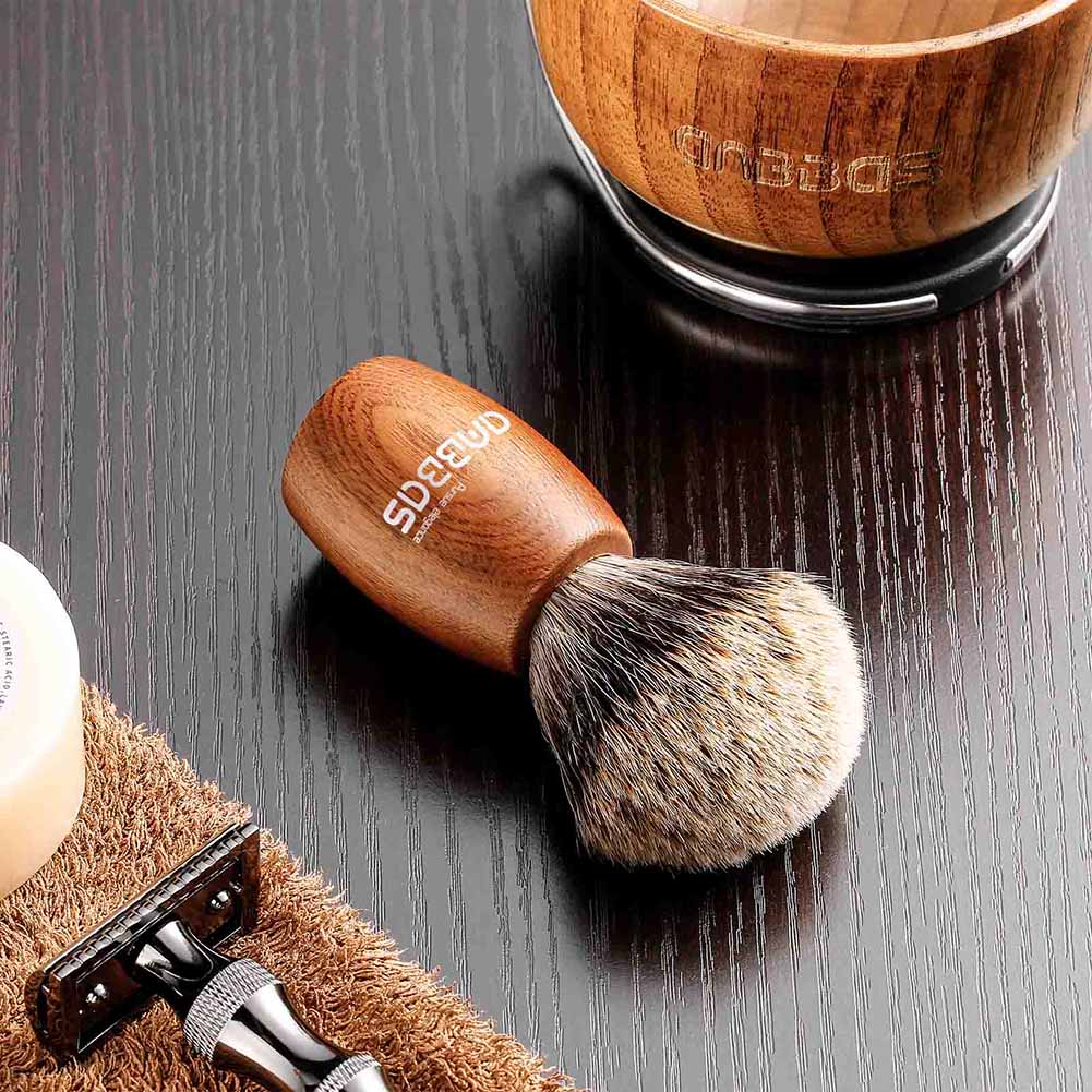 ANBBAS Pure Badger Hair Brush with Natural Manchurian Ash Wood Handle Shaving Brush