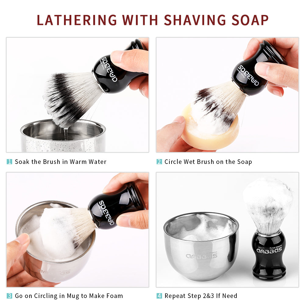 Anbbas Faux Badger Brush with ABS Adjustable Shaving Stand for Close Shave