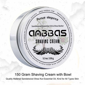 5.3OZ Sandalwood Shea Nut Essential Oil Shaving Cream Body Cream for Men Women