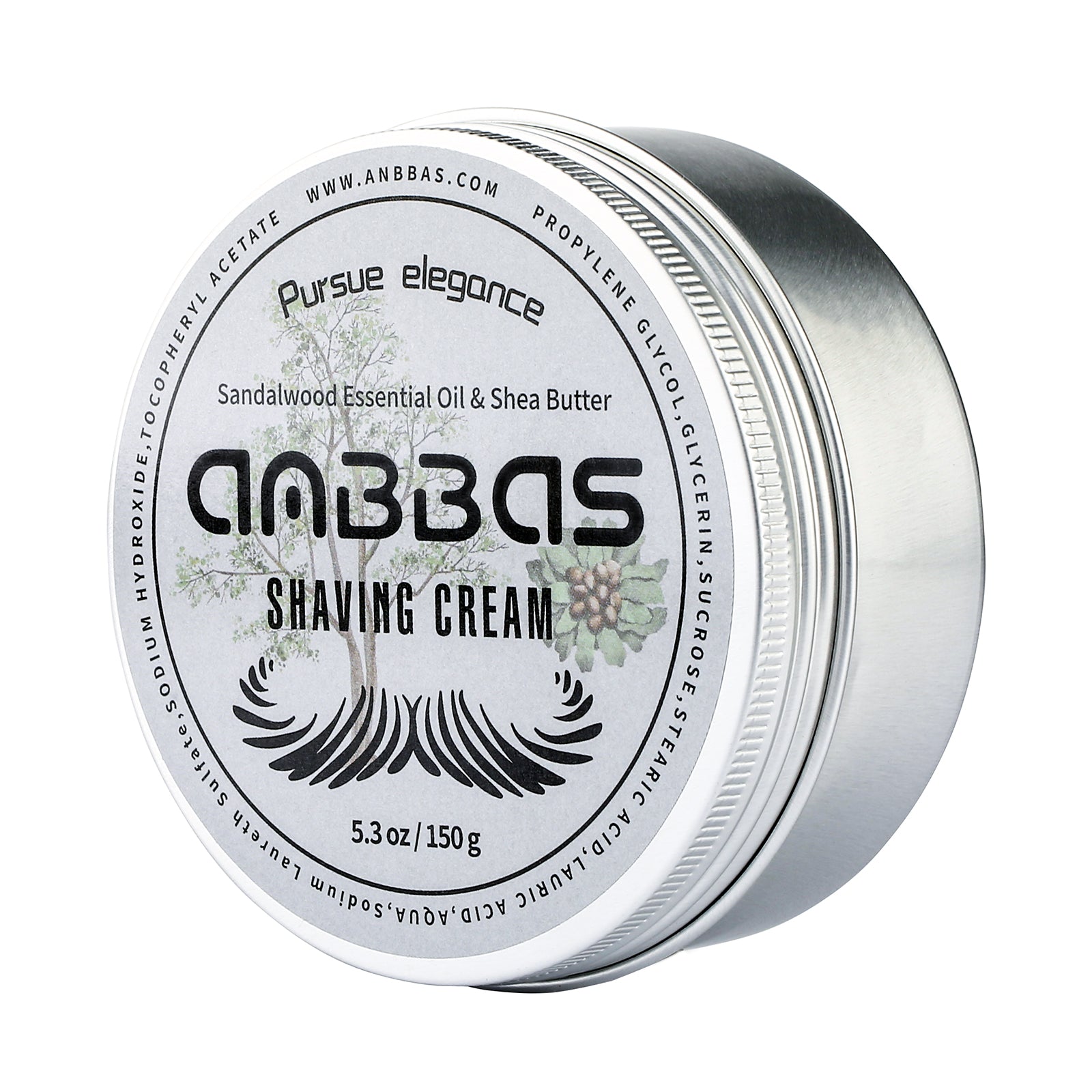 5.3OZ Sandalwood Shea Nut Essential Oil Shaving Cream Body Cream for Men Women