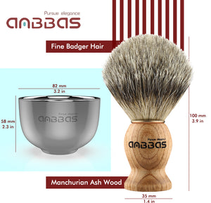 4IN1 Badger Shaving Brush Set with Stand and Shaving Bowl Perfect for Men Gift