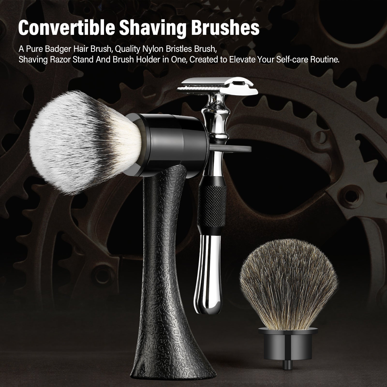 Transform Design Compact Style Synthetic and Badger Hair Shaving Brushes
