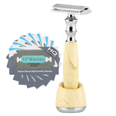 Alloy Safety Razor and Holder with 10 Double Edge Razor Blades