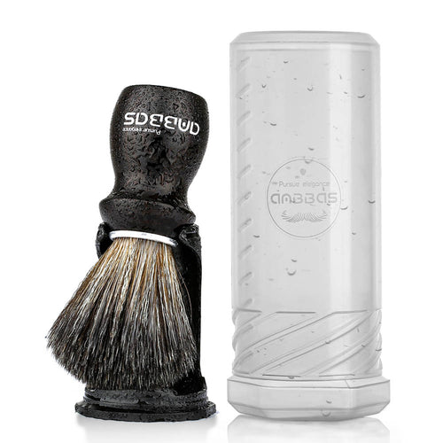 3IN1 Shaving Brush Set with Black Holder Stand Travel Case