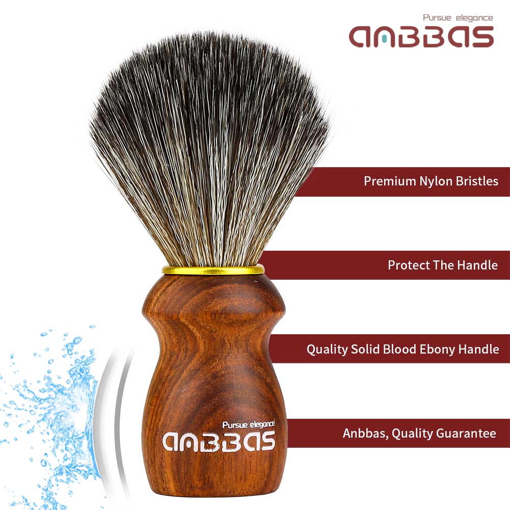 Vegan Shaving Brush Set with Black Holder,Travel Case Kit for Men